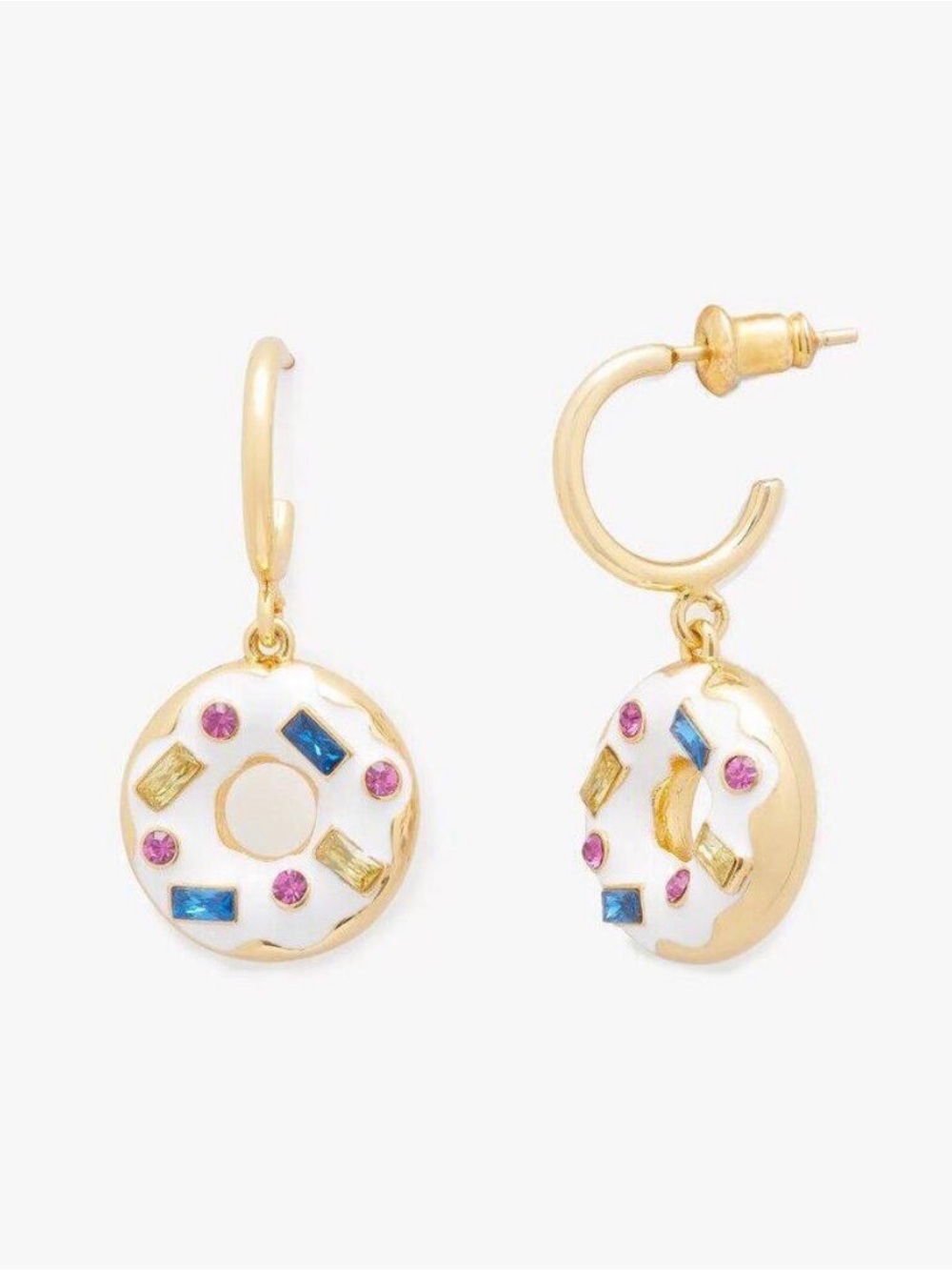 Kate Spade Coffee Break Donut Huggie Earrings NWT